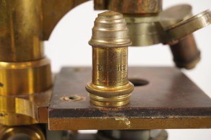 E.LEITZ WETZLAR. Brass microscope in original...
