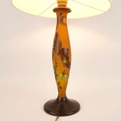 Gallé Emile (1846-1904). Pied de lampe balustre...