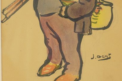 Jacques OCHS (1883-1971). Aquarelle. Signée...