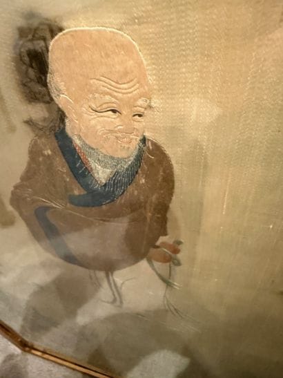 China. Set of two silk panels, Chinese figures,...