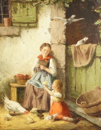 Walraven Jan(1827-1863). Oil on panel. Outdoor...