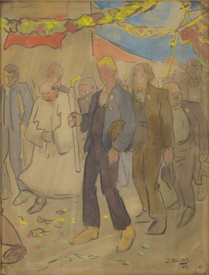 Jacques OCHS (1883-1971). Aquarelle. Signée...