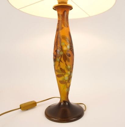 Gallé Emile (1846-1904). Pied de lampe balustre...