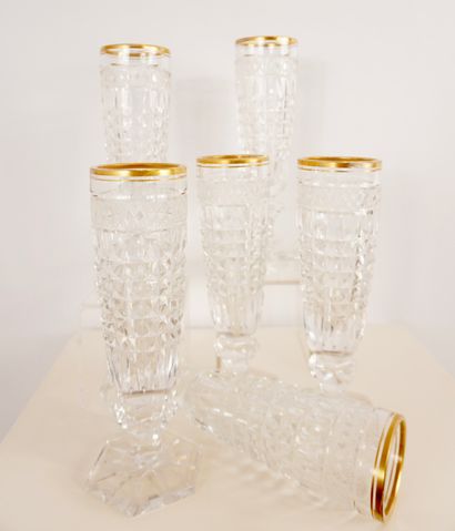 Bohemian crystal ? 6 large flutes or cut...
