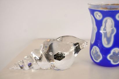 Cristal Saint Louis, coquillage et gobelet...