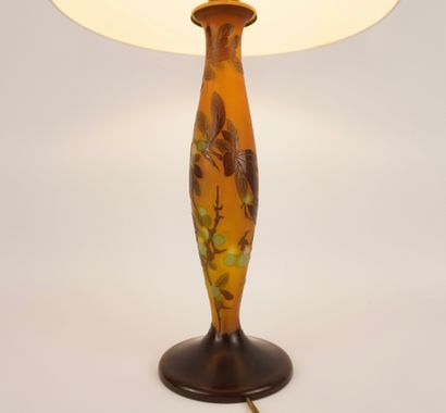 Gallé Emile (1846-1904). Pied de lampe balustre...