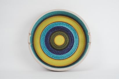 Anonymous 1970. Large round glazed ceramic...