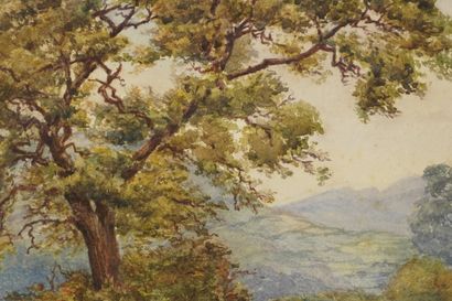 WARD JC. Watercolor depicting a landscape....