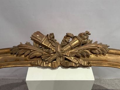 Gilded wood circa 1850. Drapery cover or...