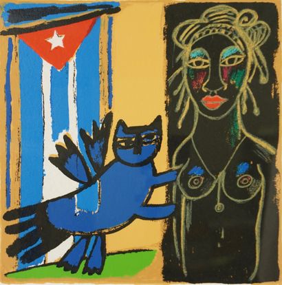 Corneille (1922-2010). Estampe multiple sur...