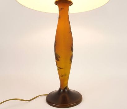 Gallé Emile (1846-1904). Pied de lampe balustre...