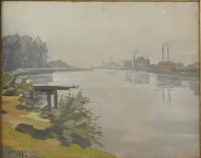 Joseph VERHAEGHE (1900-1987)
Bord de meuse...
