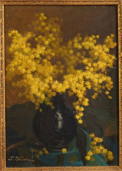 José Storie (1899-1961). Huile sur panneau....