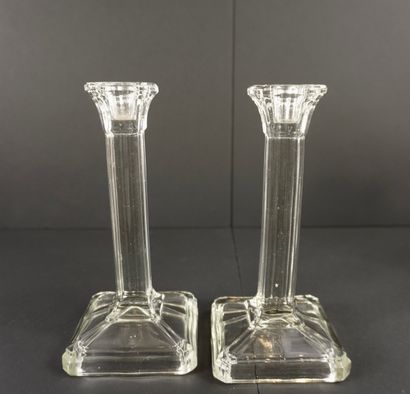 Modern and antique pressed glass. Two pairs...