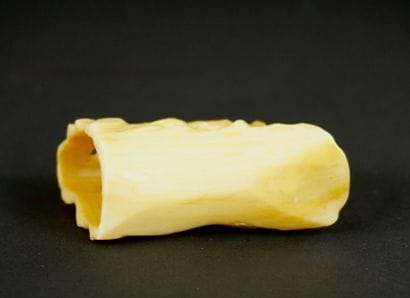 Ivoire ou os sculpté représentant des singes.
Probablement...