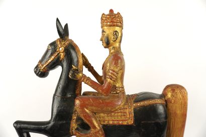 Chine début XXe.
Statue équestre d'un cavalier...
