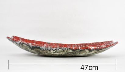 Roux workshop. Oblomgue ceramic bowl with...