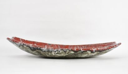 Roux workshop. Oblomgue ceramic bowl with...