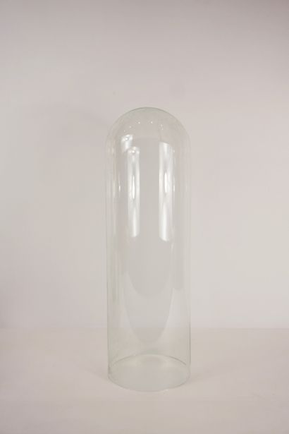 Glass globe, Napoleon III period. H 60 cm...