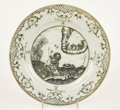 Chine. Compagnie des Indes. XVIIIe. 
Assiette...