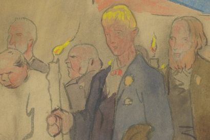 Jacques OCHS (1883-1971). Aquarelle. Signée...