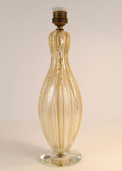 Murano circa 1930. Lamp base with gold powder...