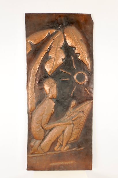 Congo, Bas relief. Signé