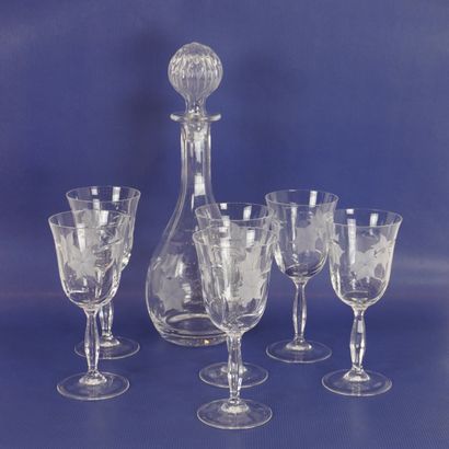 Cristal, Rock Royal. Ensemble de 6 verres...