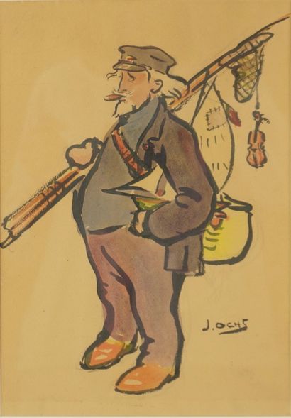 Jacques OCHS (1883-1971). Aquarelle. Signée...