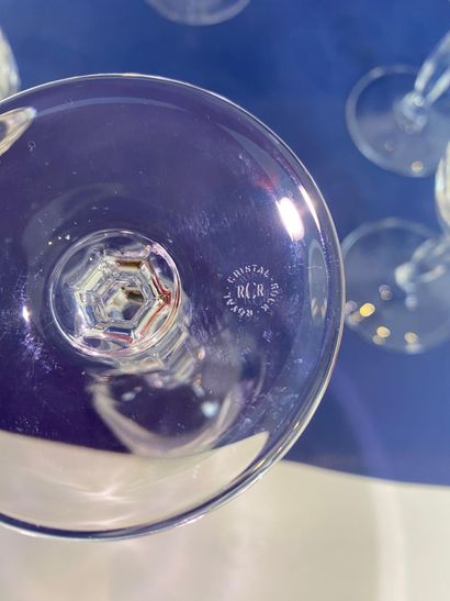 Cristal, Rock Royal. Ensemble de 6 verres...