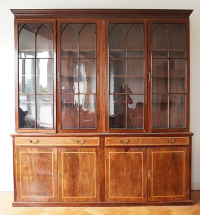 Vitrine, bibliothèque en acajou. Composée...