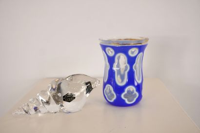Cristal Saint Louis, coquillage et gobelet...