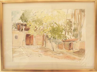 Paul NOLLET (1911-1996). Watercolor. Mediterranean...