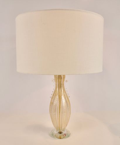 Murano circa 1930. Lamp base with gold powder...