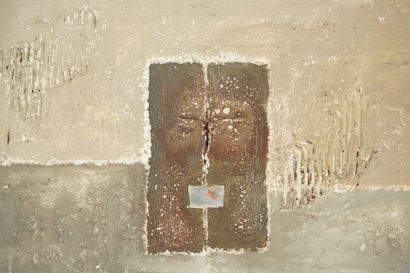Painting on canvas. Different materials applied....