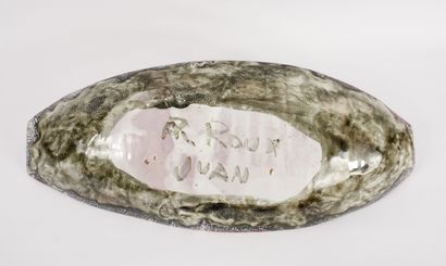 Roux workshop. Oblomgue ceramic bowl with...