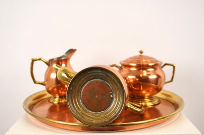 Coffee service circa 1900 in copper and ...