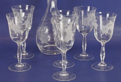 Cristal, Rock Royal. Ensemble de 6 verres...
