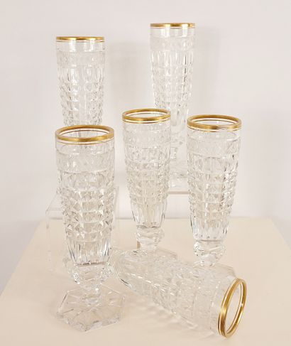 Bohemian crystal ? 6 large flutes or cut...