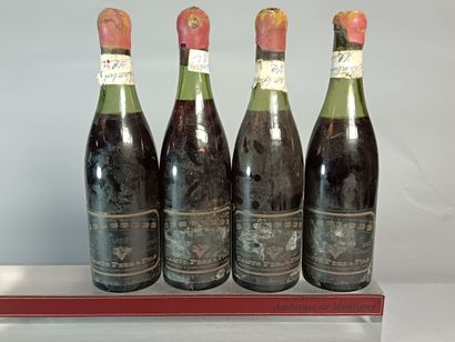 4 Bouteilles CHAMBERTIN Grand Cru 1972 -...
