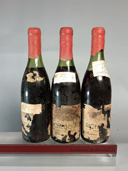 3 Bouteilles RICHEBOURG Grand cru 1969 -...