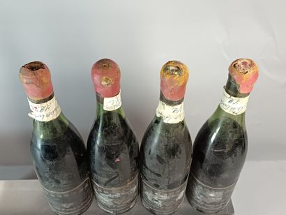 4 Bouteilles CHAMBERTIN Grand Cru 1972 -...