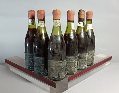 6 Bouteilles MAZY CHAMBERTIN Grand Cru 1972...
