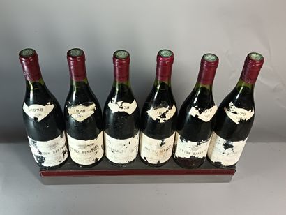 6 Bouteilles CORTON Grand Cru RENARDES 1978...