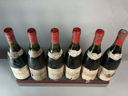 6 Bouteilles CORTON Grand Cru 1971 - Daniel...