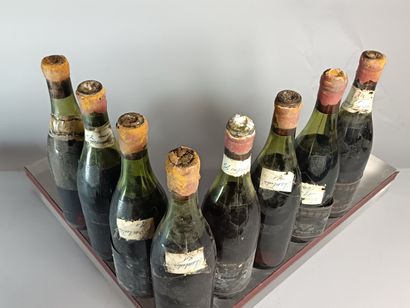 8 Bouteilles CHAMBERTIN Grand Cru 1971 -...