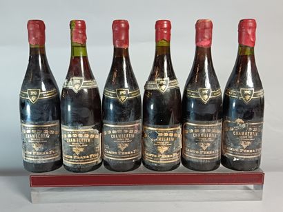 6 Bouteilles CHAMBERTIN Grand Cru 1990 -...