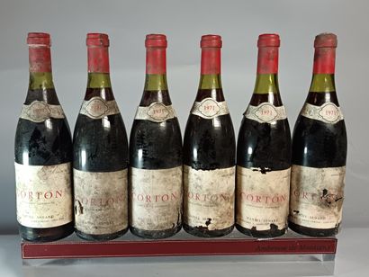 6 Bouteilles CORTON Grand Cru 1971 - Daniel...