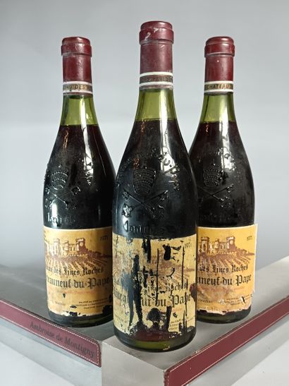 3 Bouteilles CHÂTEAUNEUF DU PAPE 1971 - Château...