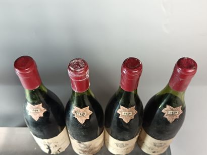 4 Bouteilles POMMARD 1er Cru RUGIENS 1969...
